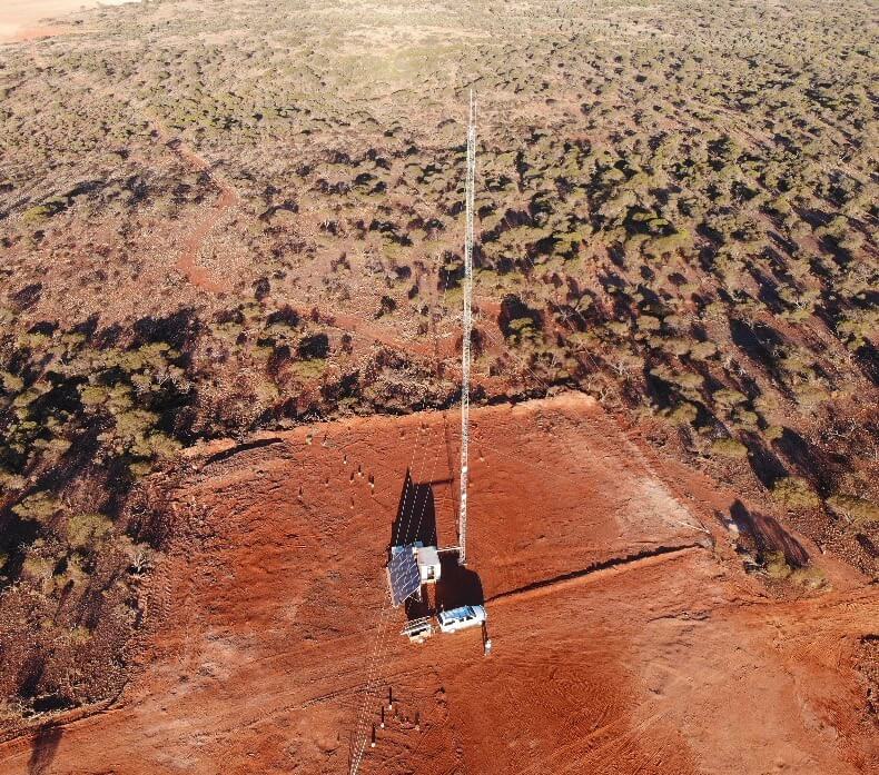 aerial photo of communications tower